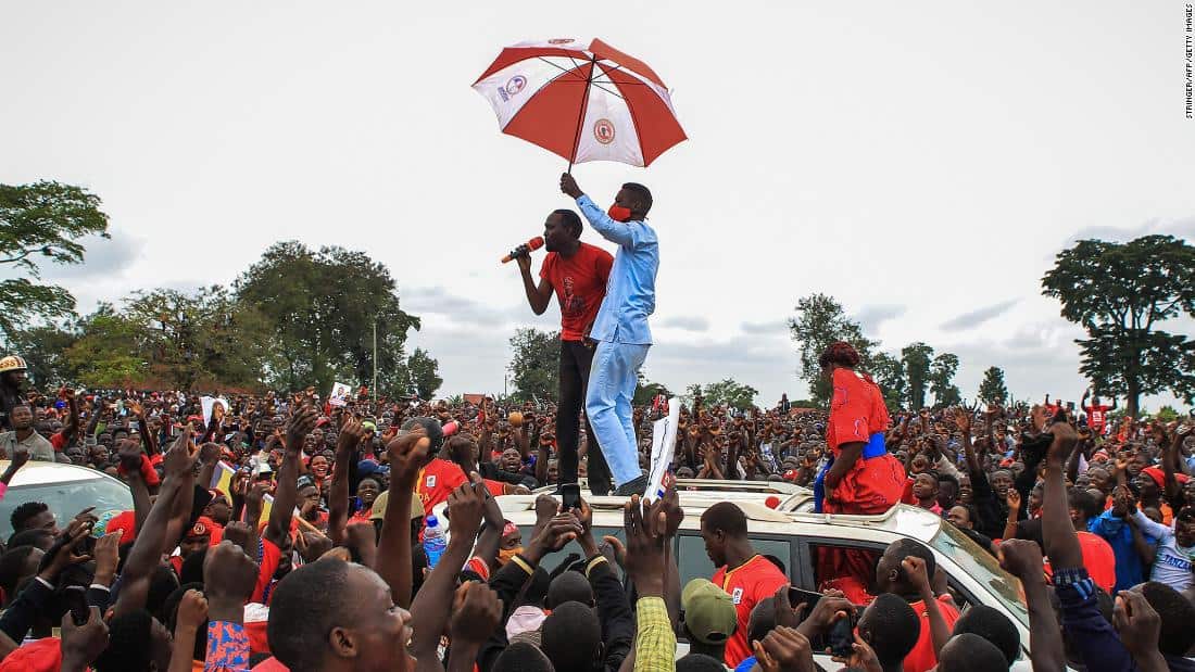 Ugandan presidential aspirant, Bobi Wine campaigned in Luuka, Uganda on November 18th before his arrest.
Image source: STRINGER/AFP via Getty Images